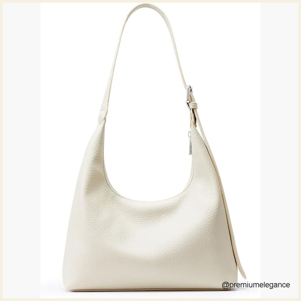Vegan Leather Hobo Tote With Adjustable Crossbody Strap For Casual Use